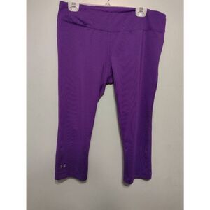Under Armour Size L Heat Gear Purple Crop Leggings